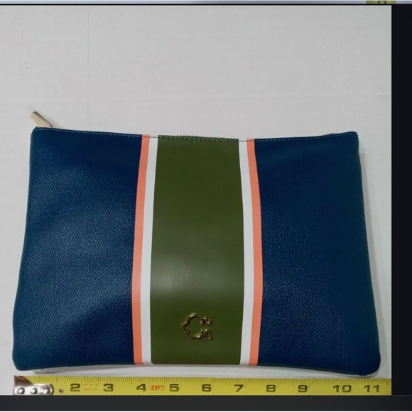 C Wonder Striped Leather Clutch Purse NWOT - Picture 11 of 11